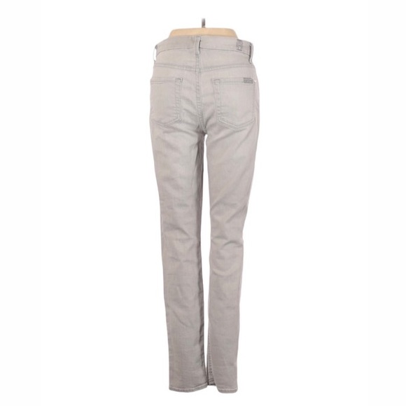 7 For All Mankind High Waist skinny Destroy Jeans Size 26 Gray - Picture 2 of 8
